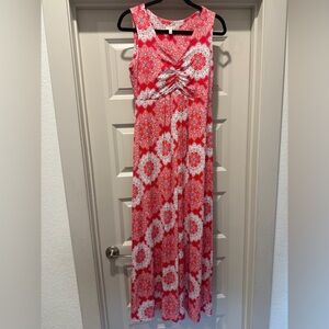 Talbots Vibrant Pink and White Maxi Dress